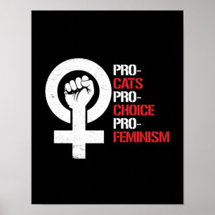 Pro-Cats Pro-Choice Pro-Feminismus — weiß - Poster