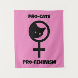 Pro Cats Pro Feminismus Wandteppich