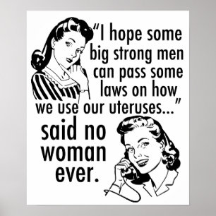 Pro Choice feministischer Spaß Politischer Cartoo Poster