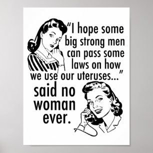 Pro Choice feministischer Spaß Politischer Cartoon Poster