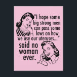 Pro Choice Laws Feminist SCOTUS Politischer Cartoo Postkarte<br><div class="desc">Funny Pro Choice Retro Feminist Politischer Cartoon Postcard in hübsch rosa. Ein cooles provozierendes politisches Humor-Geschenk mit zwei Vintagen Frauen, die der Regierung sagen: bleibe aus meinem Gebärmutterhals. Anti-SCOTUS, Anti-GOP unglaublich witzig, für die Wahl eintretende Aussage über Frauenrechte im Gesundheitswesen und zu wählen, die lautet: "Ich hoffe, dass wir einige...</div>