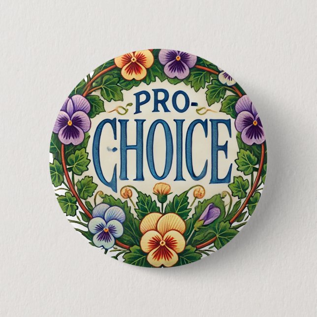 Pro-Choice Pansy Blume Button (Vorderseite)