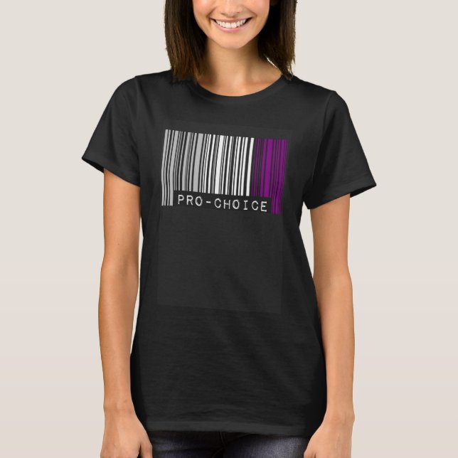 Pro Choice Pro Feminism Asexual Pride Barcode T-Shirt (Vorderseite)