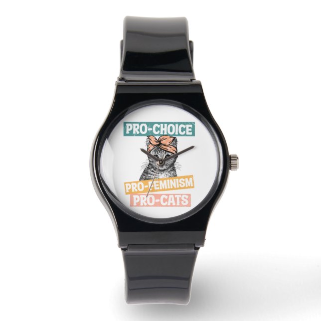 Pro Choice Pro Feminism Pro Cats Armbanduhr (Vorderseite)