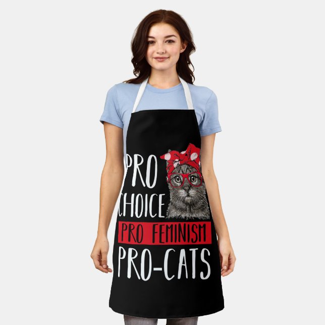 Pro Choice Pro Feminism Pro Cats Cat With Bandana Schürze (Getragen)