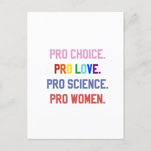 Pro-Choice Pro-Life Pro-Science Pro-Frauen Feiertagspostkarte