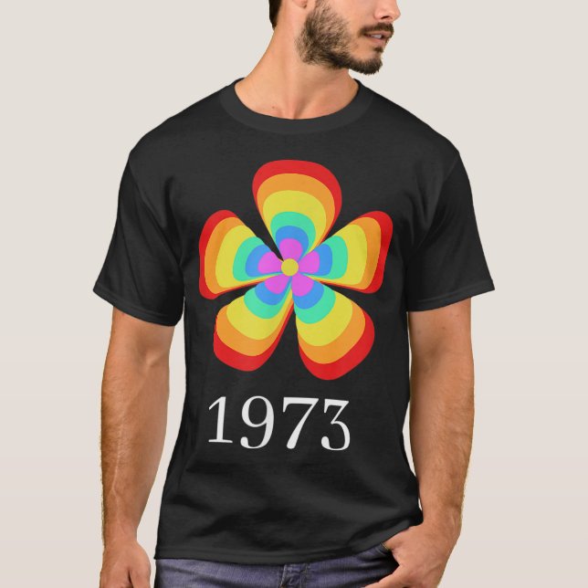 Pro Choice Rainbow 1973 Women's Rights Blume Colo T-Shirt (Vorderseite)