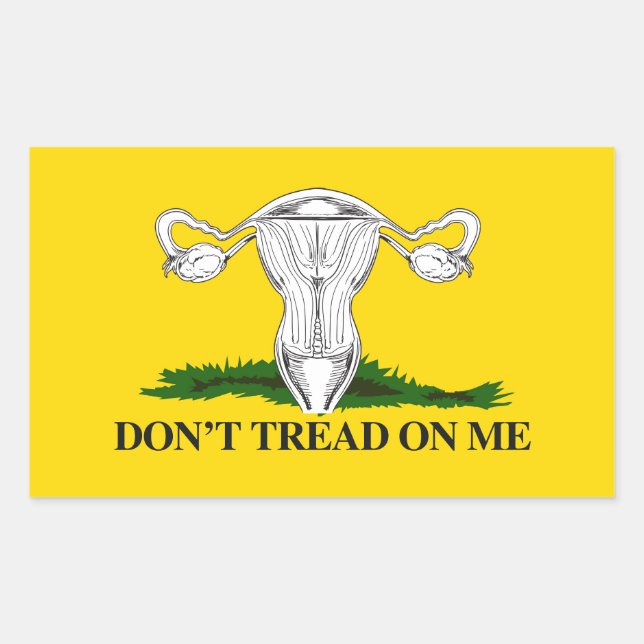 Pro-Choice Tread nicht auf meiner Uterusflagge Rechteckiger Aufkleber (Vorderseite)