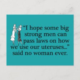 Pro Choice Women Funny Feminist Cartoon Aquamarin Postkarte