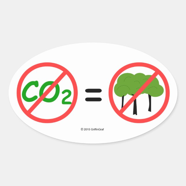 Pro-CO2-Oval-Aufkleber Ovaler Aufkleber (Vorderseite)