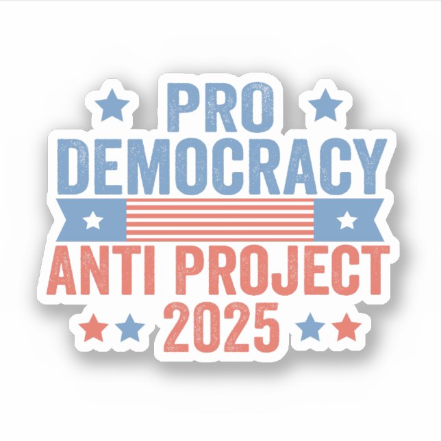 Pro Democracy Anti Project 2025 Republikaner Trump Aufkleber (Vorderseite)