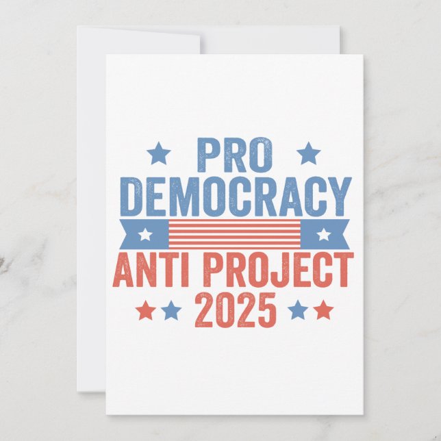 Pro Democracy Anti Project 2025 Republikaner Trump Dankeskarte (Vorderseite)