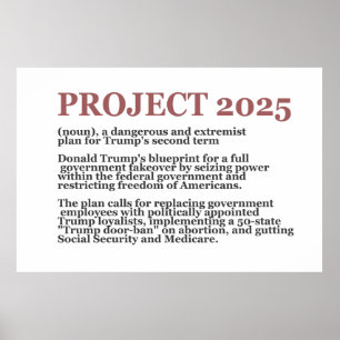 Pro Democracy Anti Project 2025 Republikaner Trump Poster