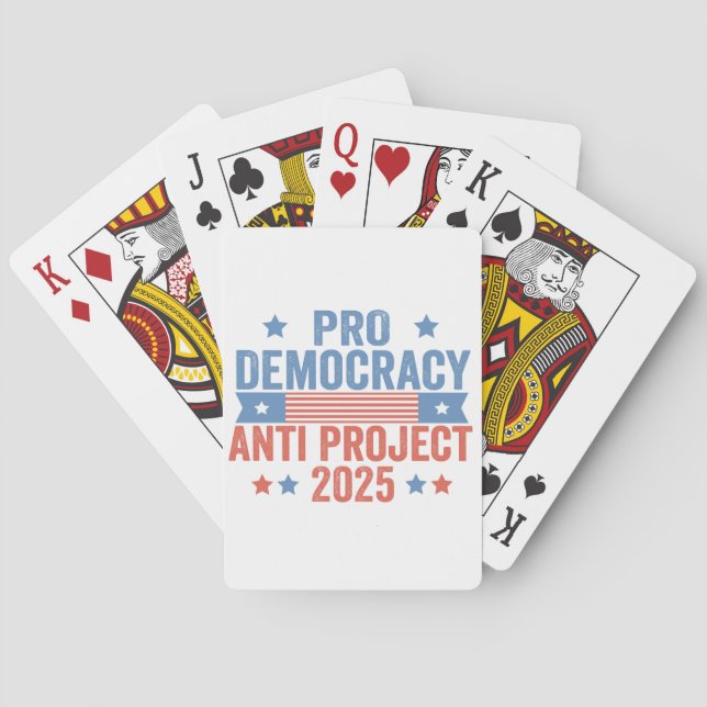 Pro Democracy Anti Project 2025 Republikaner Trump Spielkarten (Rückseite)