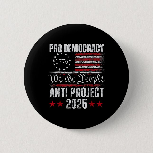Pro Democracy Anti Project 2025 Stopp Project 2025 Button (Vorderseite)