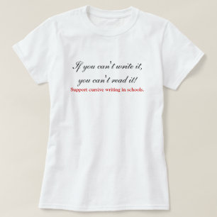 Pro écriture cursive dans le T-shirt d'écoles
