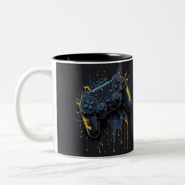 Pro Gamer Controller Splash Art Coffee Tasse (Links)