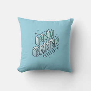 PRO GAMER - Isometrisches 3D-Blockbrieflogo Kissen