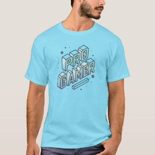 PRO GAMER - Isometrisches 3D-Blockbrieflogo T-Shirt