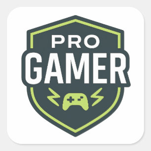 PRO GAMER Shield-Abzeichen Quadratischer Aufkleber