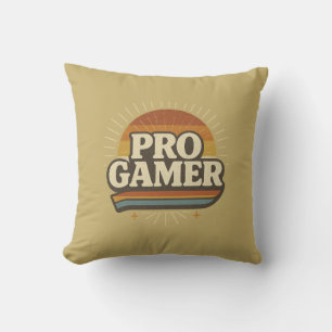 PRO GAMER — Vintages Sunset-Abzeichen Kissen