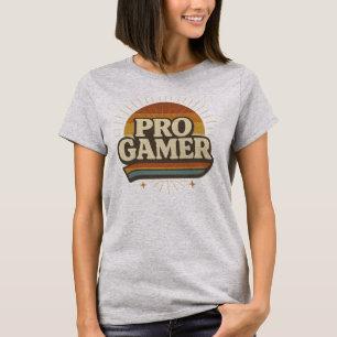 PRO GAMER — Vintages Sunset-Abzeichen T-Shirt