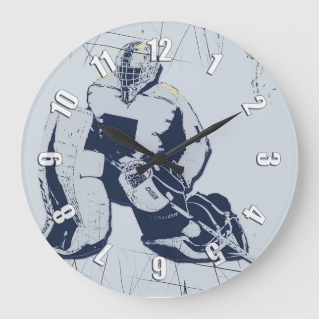 Pro Goalie - Eishockey Goalie Große Wanduhr (Vorderseite)