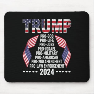 Pro God Pro Life Pro Jobs Pro Israel Pro Militär Mousepad