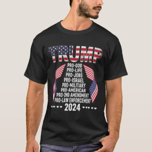 Pro God Pro Life Pro Jobs Pro Israel Pro Militär T-Shirt