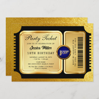 PRO Golden Party Ticket Einladung
