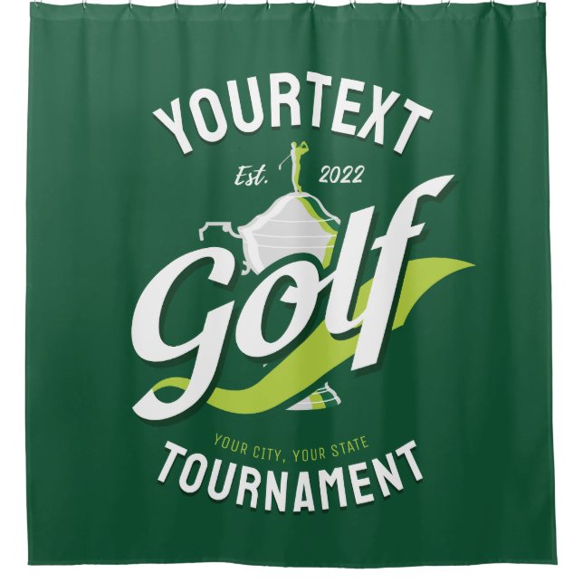 Pro Golfer NAME Golf Trophy Turnier Golfspielen Duschvorhang (Vorderseite)