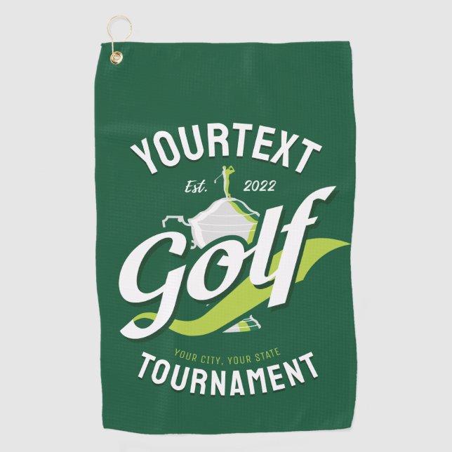 Pro Golfer NAME Golf Trophy Turnier Golfspielen Golfhandtuch (Vorderseite)