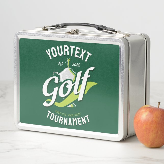 Pro Golfer NAME Golf Trophy Turnier Golfspielen Metall Brotdose (Beispiel)