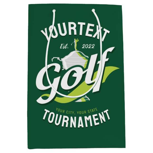 Pro Golfer NAME Golf Trophy Turnier Golfspielen Mittlere Geschenktüte (Vorderseite)