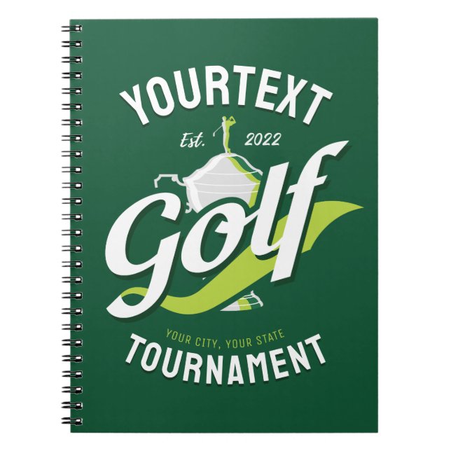 Pro Golfer NAME Golf Trophy Turnier Golfspielen Notizblock (Vorderseite)