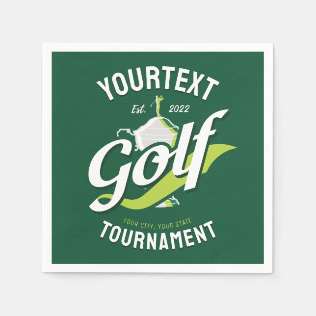 Pro Golfer NAME Golf Trophy Turnier Golfspielen Serviette (Vorderseite)