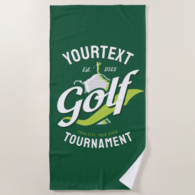 Pro Golfer NAME Golf Trophy Turnier Golfspielen Strandtuch (Vorderseite)