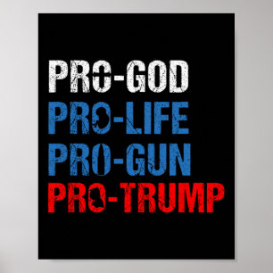 Pro Gott Pro Leben Pro Waffe Pro Trump Shirt Patri Poster