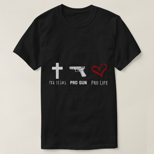 Pro Jesus Pro Gun Pro Christliches Shirt (Design vorne)