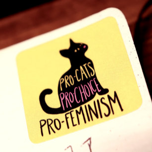 Pro-Katzen Pro-Wahl Pro-Feminismus Quadratischer Aufkleber