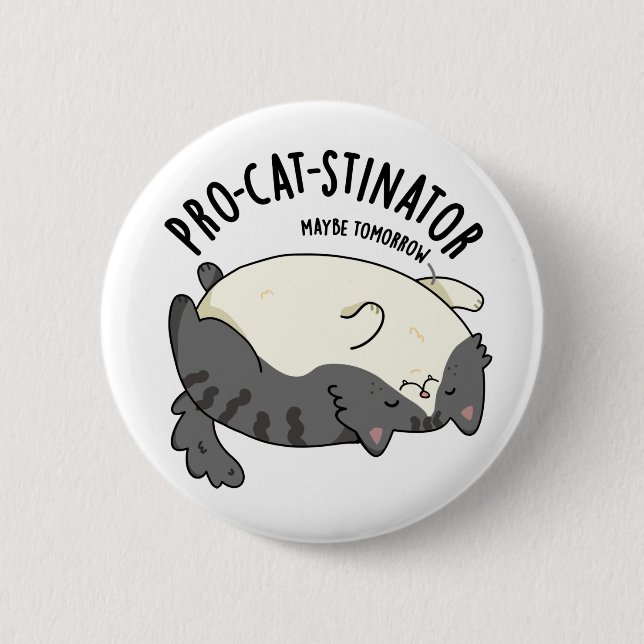 Pro-Katzenstinator Funny Fat Cat Pun Button (Vorderseite)