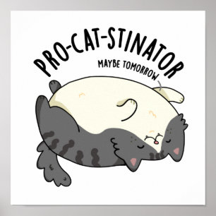 Pro-Katzenstinator Funny Fat Cat Pun Poster