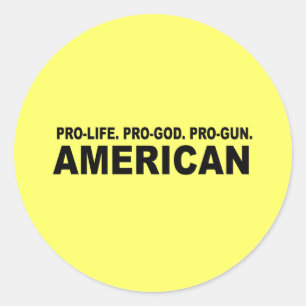 Pro-Leben. Gott. Gun American Runder Aufkleber