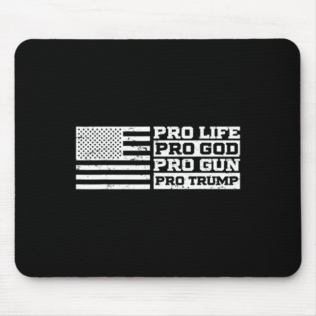 Pro Leben Pro Gott Pro Waffe Pro Trump  Mousepad (Vorne)