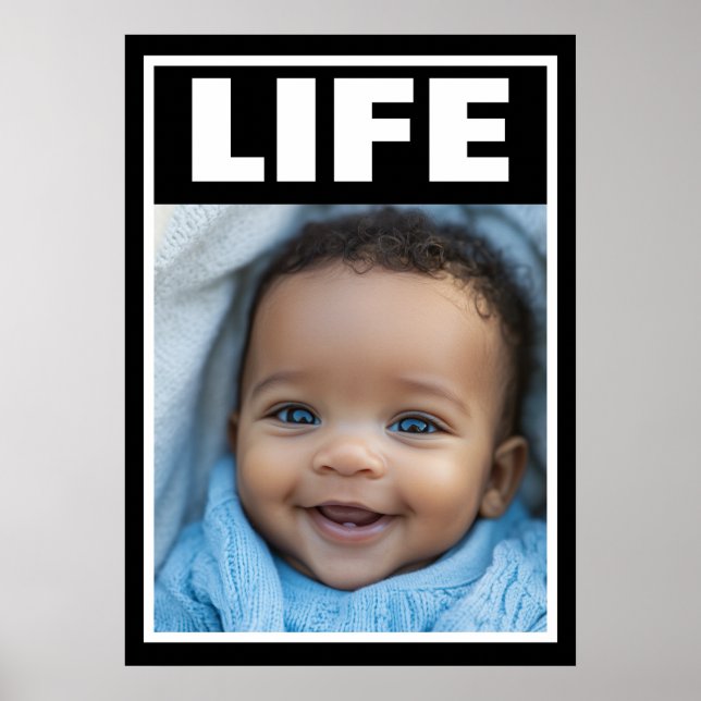 Pro-Life Baby Beautiful Black Baby Boy lächeln Poster (Vorne)
