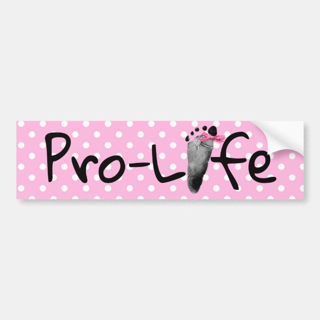 Pro-Life Baby Footprint mit Bow Autoaufkleber (Vorne)