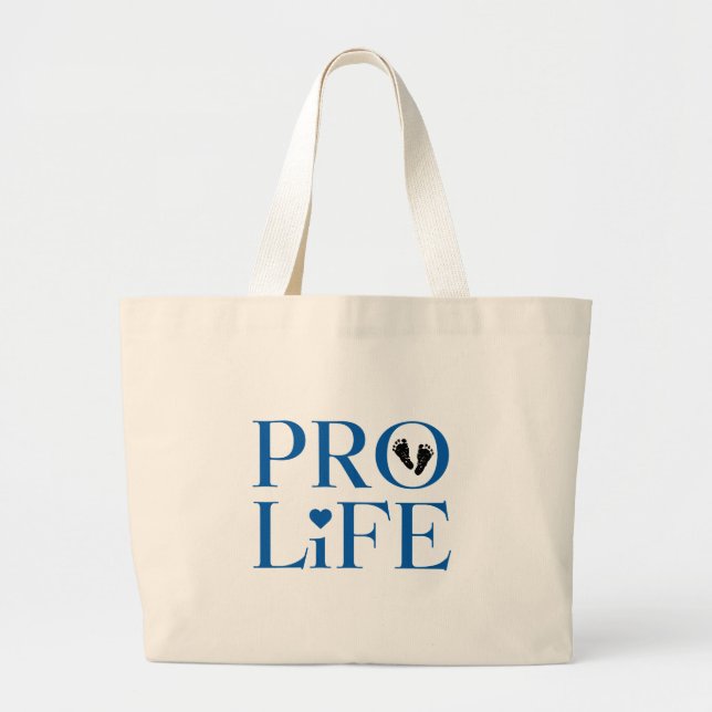 Pro Life Blue Jumbo Stoffbeutel (Vorne)