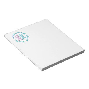 Pro-Life-Christlich mit/Cross & Pink/Blue Ribbons Notizblock