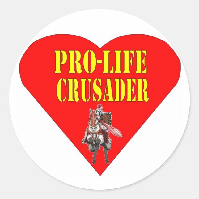 PRO LIFE CRUSADER RUNDER AUFKLEBER (Vorderseite)