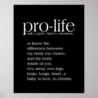 Pro-Life Definition Wall Art Poster